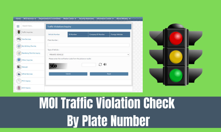 MOI Traffic Violation Check By Plate Number